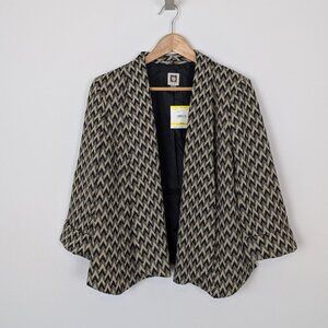Women's Anne Klein Business Blazer Jacket Canvas/Black Med